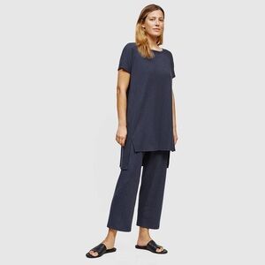NWT Eileen Fisher Tencel Rib Bateau Neck Tunic in Nocturne, XS